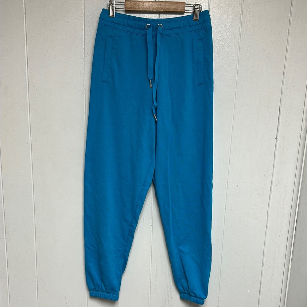 Calvin Klein Performance Women's Fleece Drawstring Joggers Teal Blue Size XS